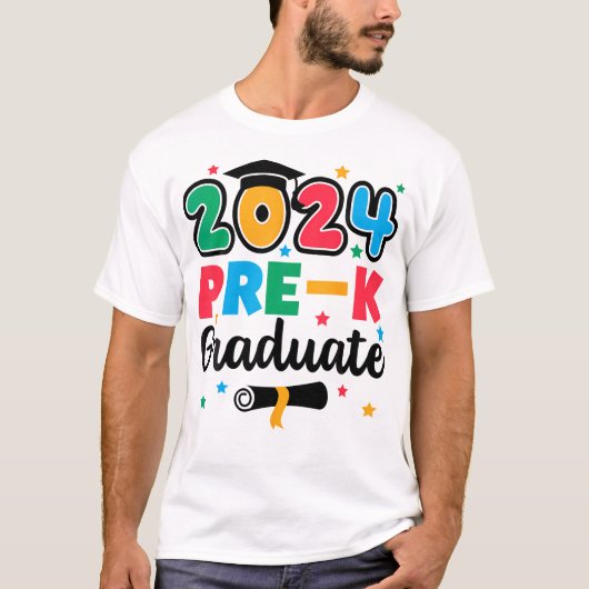 Klasse 2024 Pre-K Afstuderen Voorschoolse Afstuder T-shirt (Voorkant)
