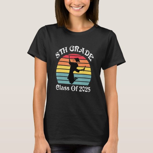 Klasse 2025 8e Afstuderen voor meisjes 3 T-shirt (Voorkant)