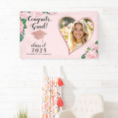Klasse 2025 Afstudeerder Foto Blush Roze Bloemen A Spandoek (Insitu)