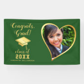 Klasse 2025 Afstudeerder Foto Groen en Goud Afstud Spandoek (Horizontaal)