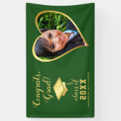 Klasse 2025 Afstudeerder Foto Groen en Goud Afstud Spandoek (Verticaal)