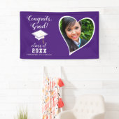 Klasse 2025 Afstudeerder Foto Paarse Witte Afstude Spandoek (Insitu)