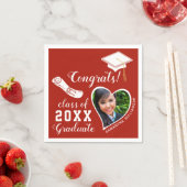 Klasse 2025 Afstudeerder Foto Rood en Wit Afstuder Servet (Insitu)