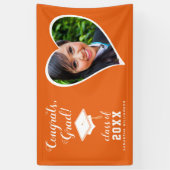 Klasse 2025 Afstudeerder Foto Sinaasappel Wit Afst Spandoek (Verticaal)