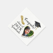 Klasse 2025 Afstudeerder Foto Wit Zwart Goud Afstu Servet (Hoek)