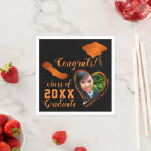 Klasse 2025 Afstudeerder Foto Zwart en Sinaasappel Servet (Insitu)