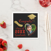 Klasse 2025 Afstudeerder Foto Zwart Rood Goud Afst Servet (Insitu)