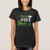 Klasse 2025 Afstuderen Groen Wit Zwart Afstuderen T-shirt (Voorkant)