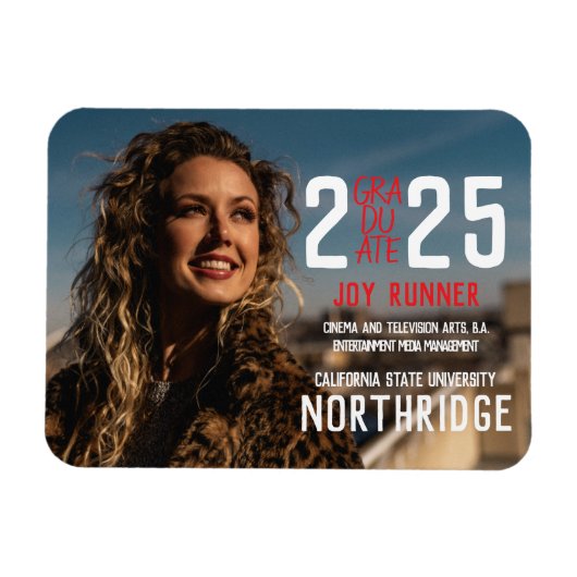 Klasse 2025 Foto Afstuderen in Stijlvolle Moderne  Magneet (Horizontaal)