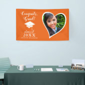 Klasse 2025 Foto Sinaasappel en wit Afstuderen Spandoek (Beurs)