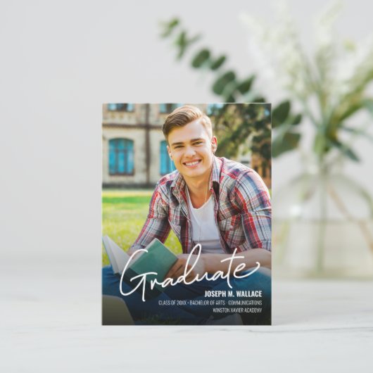 Klasse 2025 University Afstuderen Foto gepersonali Aankondigingskaart (Staand voorkant)