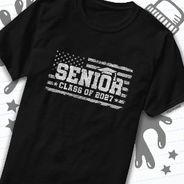 Klasse 2027 Afstuderen Amerikaanse vlag Senior 202 T-shirt