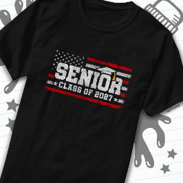 Klasse 2027 Afstuderen Amerikaanse vlag Senior 202 T-shirt