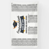 Klasse 20XX van het afstuderen Lijst van Alle Naam Spandoek (Verticaal)