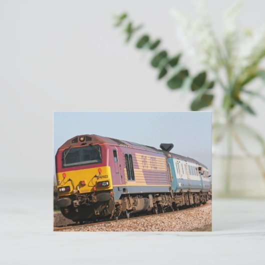 Klasse 67 dieselloco 67022 bij Dawlish Warren Briefkaart (Staand voorkant)