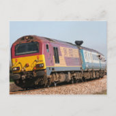 Klasse 67 dieselloco 67022 bij Dawlish Warren Briefkaart (Voorkant)