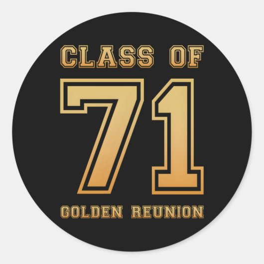 Klasse 71 Reunion 50th Golden reunion Ronde Sticker (Voorkant)