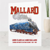 Klasse A4 Mallard - snelste stoomlocomotief ter we Bedankkaart (Voorkant)