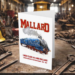 Klasse A4 Mallard - snelste stoomlocomotief ter we Bedankkaart