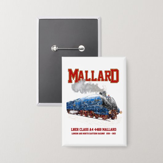 Klasse A4 Mallard - Snelste Stoomlocomotief ter We Button (Voorkant / Achterkant)