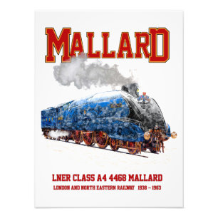 Klasse A4 Mallard - Snelste Stoomlocomotief ter We Foto Afdruk