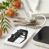 Klasse A Motorhome / Bus Silhouette op Sleutelhang Sleutelhanger (Voorkant Rechts)