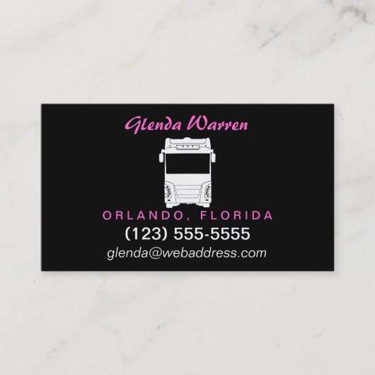 Klasse A Motorhome-/bus Silhouette-oproepkaart Contactkaartje (Voorkant)