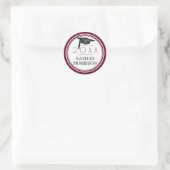 Klasse | Afstudeerder Pet & Jaar | Bourgogne/Maroo Ronde Sticker (Tas)