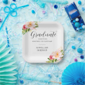 Klasse afstudeerder van de Floral Graduation Party Papieren Bordje (Feest)
