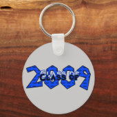 Klasse afstuderen 2009 Blauw en grijs Sleutelhanger (Voorkant)