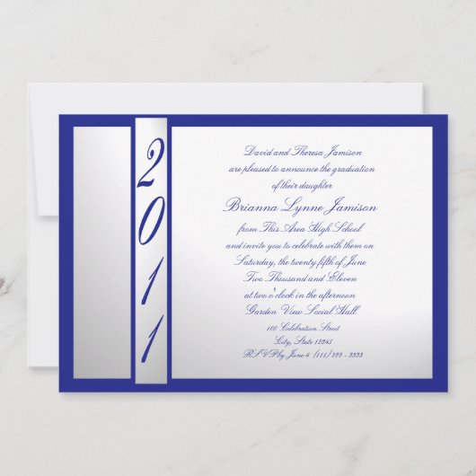 Klasse Afstuderen 2011/ Royal Blue Kaart (Achterkant)