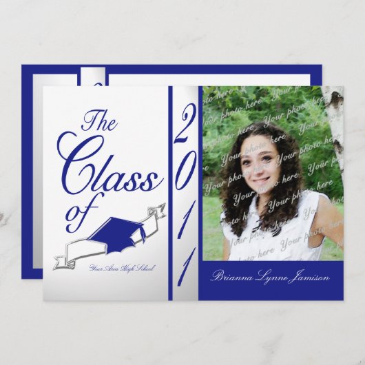 Klasse Afstuderen 2011/ Royal Blue Kaart (Voorkant / Achterkant)