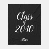 Klasse Afstuderen Black Typografie op maat Fleece Deken (Voorkant)
