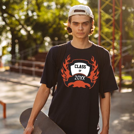 Klasse Afstuderen Flames Tattoo Stijl T-shirt