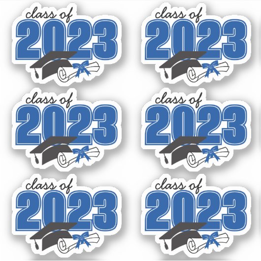 Klasse Afstuderen Jaar Afstudeerder Pet Diploma Bl Sticker (Voorkant)