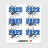 Klasse Afstuderen Jaar Afstudeerder Pet Diploma Bl Sticker (Vel)