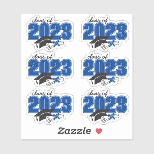 Klasse Afstuderen Jaar Afstudeerder Pet Diploma Bl Sticker (Vel)