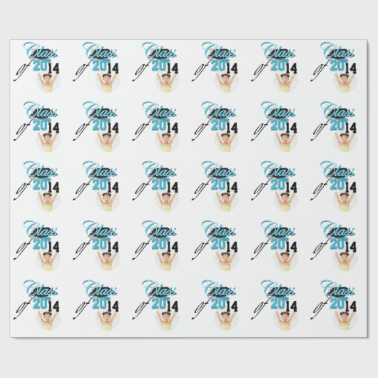 Klasse afstuderen school blauw cadeaupapier (Vlak)