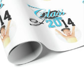 Klasse afstuderen school blauw cadeaupapier (Rol Hoek)