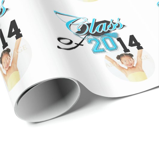 Klasse afstuderen school blauw cadeaupapier (Rol Hoek)