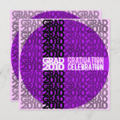 Klasse afstuderen van 2010 Lettertype Paarse beken Kaart (Voorkant / Achterkant)