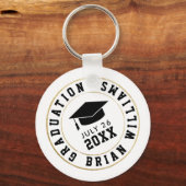 Klasse afstuderen van... Cirkel zwart Afstudeerder Sleutelhanger (Voorkant)