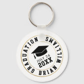 Klasse afstuderen van... Cirkel zwart Afstudeerder Sleutelhanger (Achterkant)