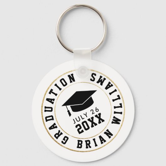 Klasse afstuderen van... Cirkel zwart Afstudeerder Sleutelhanger (Achterkant)