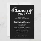 Klasse Afstuderen zwart-wit foto op achterzijde  Feestdagenkaart (Voorkant)