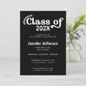 Klasse Afstuderen zwart-wit foto op achterzijde  Feestdagenkaart (Staand voorkant)