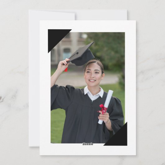 Klasse Afstuderen zwart-wit foto op achterzijde  Feestdagenkaart (Achterkant)