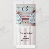 Klasse Art Nouveau Kolom Decoratie Rood Wit Monogr Kaart (Achterkant)