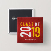 Klasse artistiek rood en geel van Afstuderen 2019 Vierkante Button 5,1 Cm (Voorkant /achterkant)
