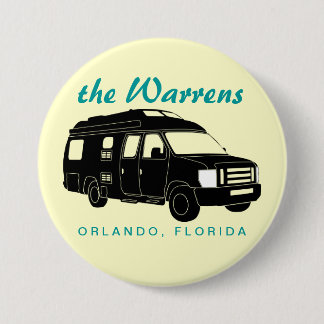 Klasse B Motorhome / Camper Van Silhouette Graphic Ronde Button 7,6 Cm